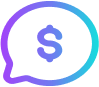 Icon of a dollar symbol in a chat bubble