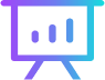Icon of a presentation with a graph on it